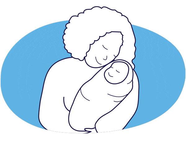Mom Baby Blue Circle Movement