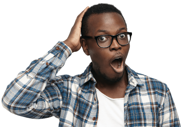 Surprised Guy Plaid Shirt Glasses