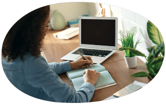 Careers Woman Writing in a Notebook