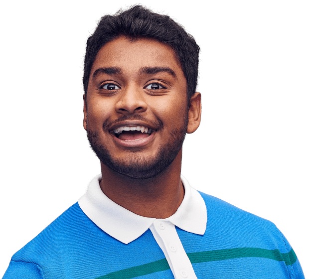 Guy in a blue shirt smiling